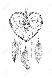 Hand Drawn Coeur Ethnique Dreamcatcher Coloriage Pour Les Adultes Vector Illustration Boho Dessin Attrape Reve Art De Capteur De Reve Tatouage Attrape Reve
