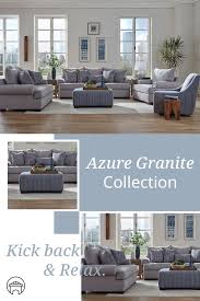 Kick Back And Relax With The Casual Vibe Of The Azure Granite Collection With Its Generous Rol Granite Sofa Living Room Furniture Sofas Home Theater Furniture