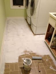 Remodelaholic High Style Low Cost Laundry Room Makeover Painted Vinyl Floors Vinyl Flooring Diy Flooring