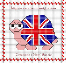 Plaid Tortues Brodees Tortues Drapeau Anglais Chez Mamigoz Drapeau Anglais Drapeau Broderie