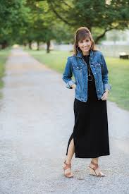 Black Maxi Dress Denim Jacket Cyndi Spivey Black Maxi Dress Fashion Denim Jacket With Dress