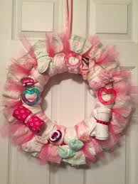Diaper Wreath For A Baby Girl Great For Decoration And Gift For Baby Shower Baby Shower Wreath Baby Shower Gifts Baby Girl Shower Gifts