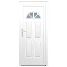 Porte D Entree Pvc Makalu Demi Lune Blanc 90 X H 215 Cm Poussant Droit En 2020 Porte Entree Pvc Porte D Entree Appartement Et Porte Entree Bois