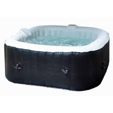 Lifesmart Aquaspa Deluxe 4 To 6 Person 130 Jet Portable Square Spa Ph50015 The Home Depot Inflatable Hot Tubs Portable Hot Tub Hot Tub Outdoor