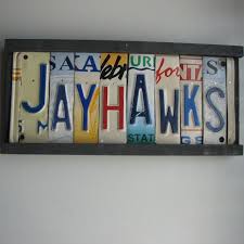 Jayhawk License Tag Sign No17 By 8milecreekdesigns On Etsy These Are Made By A Classmate Of My Daughter A Rock Chalk Jayhawk Rock Chalk License Plate Crafts