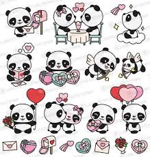 Premium Vector Clipart Kawaii Valentines Day Pandas Valentines Day Panda Clipart Set Alta Calidad Vectores Lindo Dia De San Valentin Clipart Dibujos De Pandas Kawaii Dibujos Kawaii Pandas Dibujo