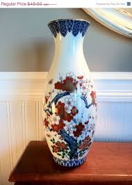 On Sale Oriental Vase With Blues Greens Gold And Burnt Orange 36 75 Via Etsy Oriental Vase Vase Blue Green Gold
