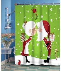 Kissing Claus Fabric Shower Curtain Walmart Com Christmas Shower Curtains Holiday Shower Curtains Shower Curtain Polyester