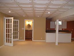 Drop Ceilings In Basements Ceiling Tile Installed In A Basement Stratford Grid Mount Ceiling Dropped Ceiling Drop Ceiling Basement Basement Remodeling