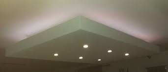 Decaissement Decroche Design Faux Plafond Ilot Central Moderne Plafond Descendu Spot Suspendu Ruban Led Bandeau R Faux Plafond Plafond Eclairage Led