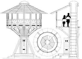 Technical Drawing Treehouse Plans Tree House Plans Tree House Tree House Designs