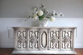 Sold Vintage Mid Century Afc Furniture Hand Painted Weathered Antique White Grey Buffet Media Console Tv Console Antika Mobler Mobler Antik