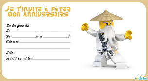 Lego Ninjago 7 Invitation Anniversaire Invitation Anniversaire Garcon Et Carte Invitation Anniversaire