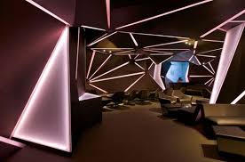 Elegant Grey Interior In Diamond Shape Carbon Bar Interior Design With Mood Color Change Bar Interior Design Bar Interior Bar Design