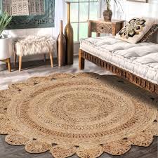 Lr Resources Natural Jute Natural Round 4 Ft X 4 Ft Indoor Area Rug Natur50134nat40rd The Home Depot In 2020 Round Rug Living Room Lr Home Jute Area Rugs