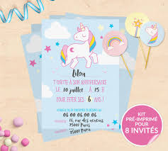 Kit Anniversaire Diy Licorne Pour 8 Invites Invitations Guirlande Cake Topper Cupcake Wrapper Avec Images Anniversaire Diy Anniversaire Carton Invitation Anniversaire