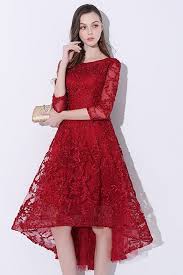 Shop 2018 Burgundy Red Lace Homecoming Party Dress With Sleeves Online All Instock Party Dresses With Sleeves Affordable Formal Dresses Red Bridesmaid Dresses