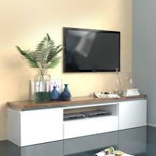 Meuble Tv Blanc Laque Brillant Et Couleur Bois Nemesis Mobilier De Salon Meuble Tv Blanc Laque Meuble Blanc