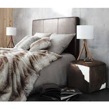 Tete De Lit Imitaton Cuir Marron L 140 Cm Sellier Maisons Du Monde Lit Cuir Lit Et Mobilier De Salon