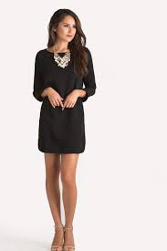Christina Black Long Sleeve Shift Dress Long Sleeve Shift Dress Women Dresses Classy Long Sleeve Black Shift Dress