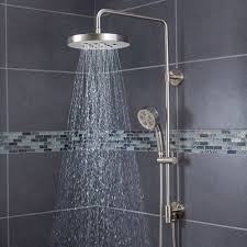 Speakman Sws 1003 Bn Round Rain Shower Head With Handheld Combo Shower System And Adjustable Slide Bar Brush Rainfall Shower Head Rainfall Shower Shower Heads