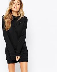 Puma Quilted Hooded Sweatshirt Dress At Asos Com Sweatshirt Dress Hooded Sweatshirt Dress Fashion