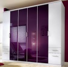 Purple And White High Gloss Sliding Door Wardrobe Designs Bedroom Closet Design Bedroom Furniture Design