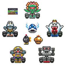 Super Mario Kart Pixel Art Perler Bead Mario Super Mario Kart Mario