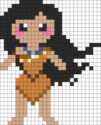 Disney Pocahontas Perler Bead Pattern Pixel Art Vaiana Disney Kawaii Dessin De Mario
