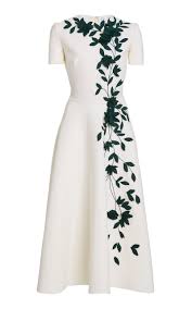 Oscar De La Renta Embellished Midi Dress 2020 Elbise Kiyafet Elbise Modelleri