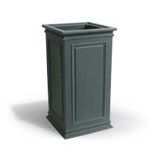 Algreen 27 In Charcoal Plastic Covington Tall 88306 The Home Depot Self Watering Planter Plastic Planter Boxes Planter Boxes