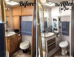 Rv Bathroom Redo Remodeled Campers Camper Renovation Camper Trailer Remodel