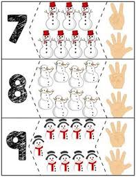 Snowmen Quantity Puzzles 1 10 Show Me Fingers Version Winter Theme Preschool Teaching Counting Math For Kids