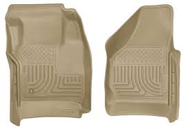 2008 2010 F250 F250 Crew Cab Husky Weatherbeater Front Floor Mats Tan 18383 In 2020 Husky Crew Cab Floor Liners