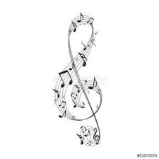 Vecteur Cle De Sol Avec Notes Noir Et Blanc Tatouage Musique Creations De Tatouages A Theme Musique Tatouages Note De Musique