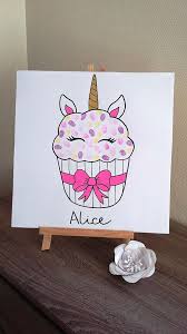 Cupcake Licorne A Empreintes Baby Shower Anniversaire Etsy Cartoon Girl Drawing Unicorn And Fairies Unicorn Print