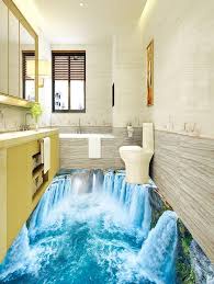 Removable 3d Falls Print Pvc Floor Wall Decals Living Room And Kitchen Design Floor Design Floor Murals