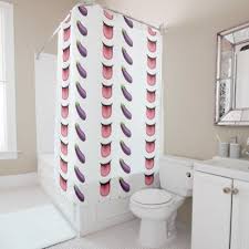 Valentine Emoji Tongue Eggplant Shower Curtain Shower Gifts Diy Customize Creative Shower Curtain Emoji Valentines Shower Gifts Diy