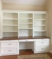 Custom Built In Desk With Shaker Style Soft Close Drawers Writing Pull Out Adjustable Shel Home Office Furniture Design Built In Desk Office Furniture Design