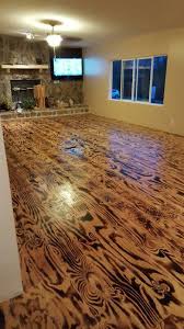 Hubby N I Made These Floors Out Of Plywood N A Torch Burnt Plywood Floor Flooring Cheap Home Decor