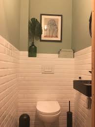 Ambience Chaleureuse Dans Mon Nouveau Wc Tout Deco Murs En Carrelage Metro De Chez Leroymerlin Pe Deco Toilettes Idee Deco Toilettes Amenagement Toilettes