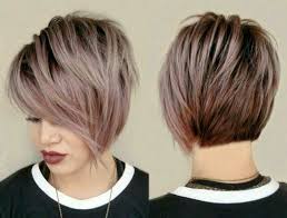 Carre Plongeant Degrade Asymetrique Frange Cote Cheveux Courts Coupe De Cheveux Coupe De Cheveux Courte