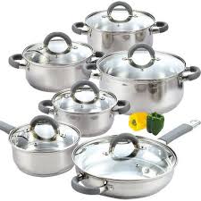 Cook N Home 12 Piece Stainless Steel Cookware Set Cookware Set Stainless Steel Stainless Steel Pans Induction Cookware