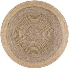 Nuloom Elanora Farmhouse Bordered Jute Gray 8 Ft Round Rug Tajt09e 808r Round Area Rugs Braided Area Rugs Jute Area Rugs