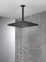 Delta 52159 Bl25 Matte Black Universal Showering 2 5 Gpm Single Function Rain Shower Head Faucetdirect Com In 2020 Rain Shower Head Ceiling Rain Shower Head Ceiling Shower Head