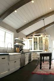 Ceiling Beam Ideas Kitchen Ceiling Beams View In Gallery Ceiling Ceiling Beam Ideas Kitc Rustic Kitchen Design Vaulted Ceiling Lighting Farmhouse Style Kitchen