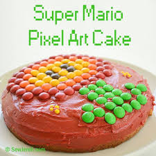 Super Mario Pixel Art Cake Sew Jereli Mario Cake Mario Birthday Party Mario Bros Cake