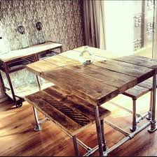 Industrial Style Small Scaffold Dining Table Benches Small Dining Table Dining Table Dining Table With Bench
