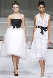 Oscar De La Renta Spring Summer 2011 Ready To Wear Wedding Inspirasi White Wedding Gowns Dresses Black White Fashion