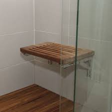 Wall Mounted Teak Shower Bench Bathroom Design Idea With Shower Room Using Glass Door Complete With Brown Wooden W Teak Shower Bench Teak Shower Shower Bench